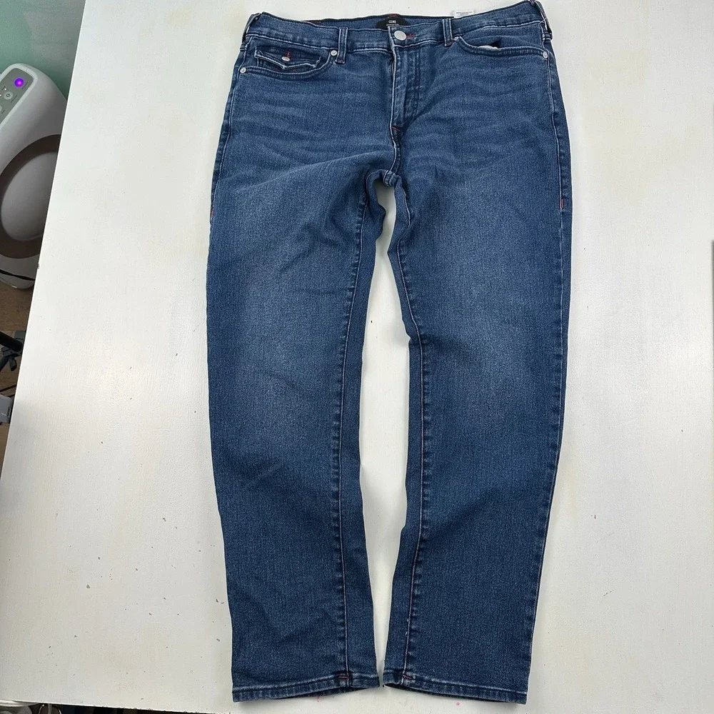 True Religion Geno Flap Relaxed Slim Jeans Mens‎ 36x32 Straight Blue Stretch